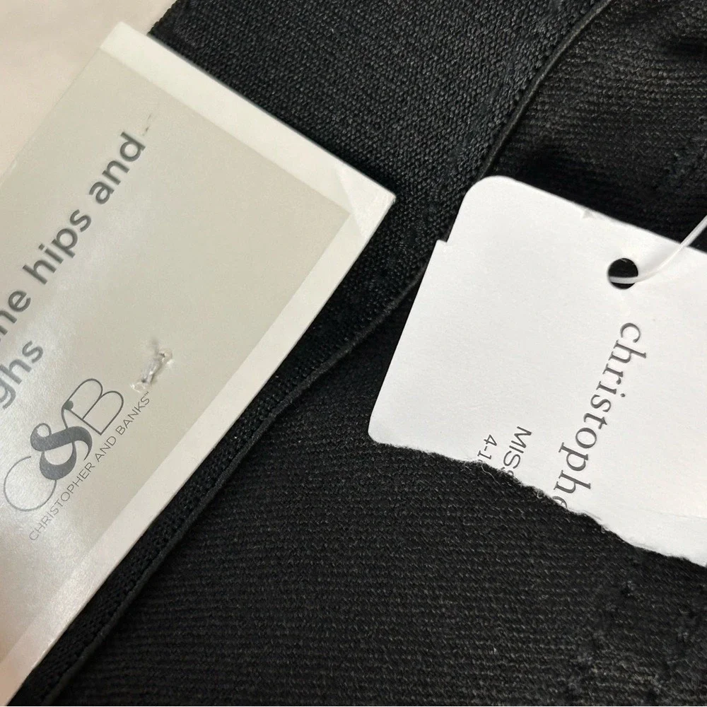 CJ Banks Signature Slimming Tapered Mid Rise Black Jeans 24W‎ NWT - Picture 9 of 14